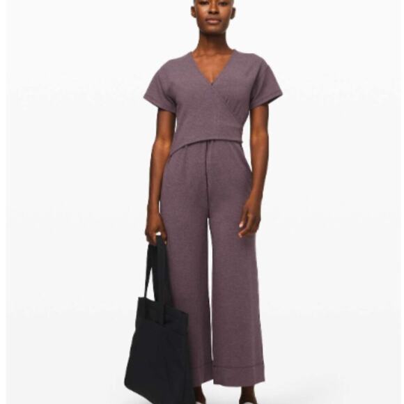 Lululemon Its a Tie Heathered Purple Jumpsuit Size 2 - Picture 1 of 10